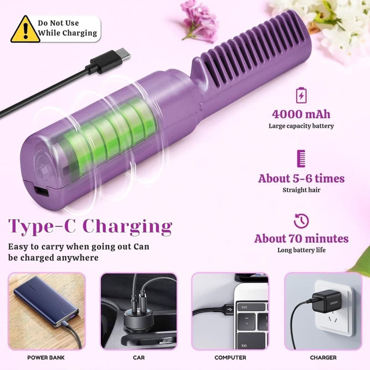 Portable Hair Straightener Comb